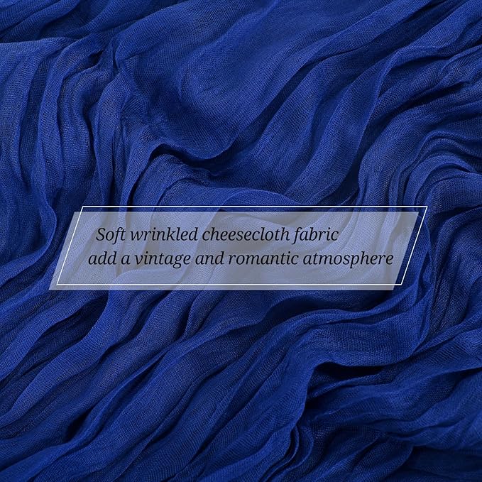 25 Pack Royal Blue Cheesecloth Table Runner 17 x 108 Inch Fall Thanksgiving Boho Rustic Farmhouse Gauze Cheese Cloth Runner for Wedding Party Baby Shower Home Decor Holiday Decorations