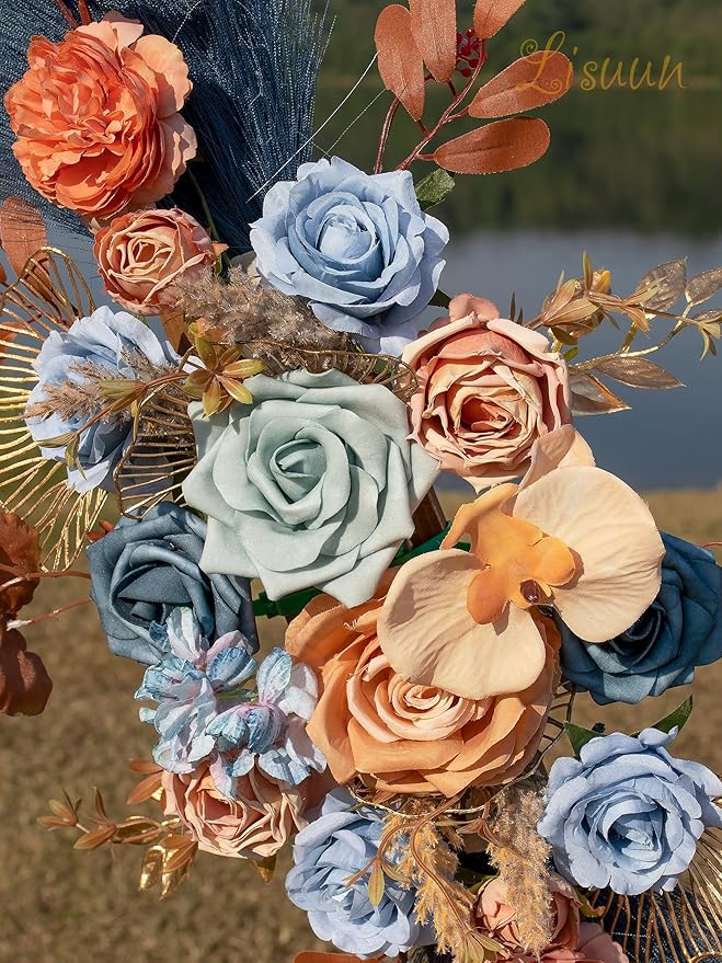 Wedding Arch Flowers, Artificial Flowers for Decoration, Large Flower Swag for Boho Styles Wedding Ceremony Floral Decor - Pack of 2