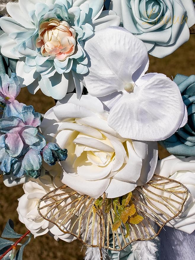 Wedding Arch Flowers, Artificial Flowers for Decoration, Large Flower Swag for Boho Styles Wedding Ceremony Floral Decor - Pack of 2