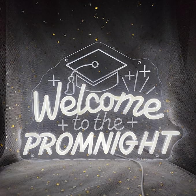 Prom Night Neon Sign for Wall Decor, Congrats Grad Led Sign Congratulations for Backdrop, Wedding Birthday Party Prom Home Room Shop Bar Decoration, Graduation, INSNEnN