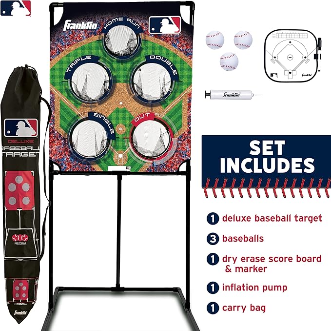 Franklin Sports Target Toss Games - Kids Football + Baseball Target Toss Games for Indoors + Outdoors - Fun Football + Baseball Throwing Games for Kids - Includes Targets + Mini Toy Balls