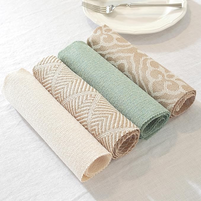 Cloth Napkins Set of 24 Reusable Bohemian,UWWGKK 17x17 Inch Napkins Cloth Washable for Dinner, Restaurant,Wedding,Hotel