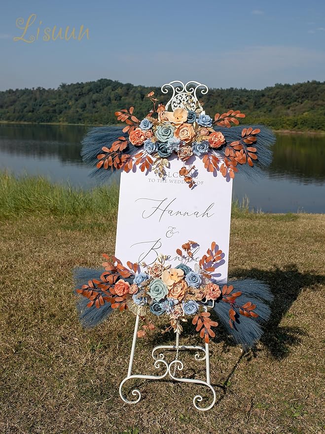 Wedding Arch Flowers, Artificial Flowers for Decoration, Large Flower Swag for Boho Styles Wedding Ceremony Floral Decor - Pack of 2