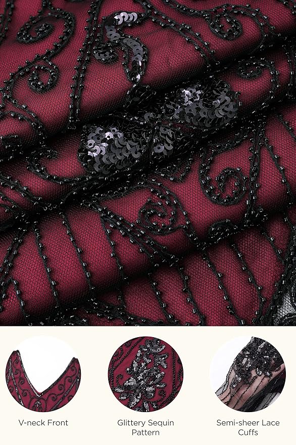 BABEYOND Great Gatsby Dresses for Women Plus Size Cocktail Dress 1920s Flapper Costume for Women