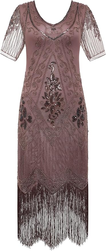 BABEYOND Great Gatsby Dresses for Women Plus Size Cocktail Dress 1920s Flapper Costume for Women