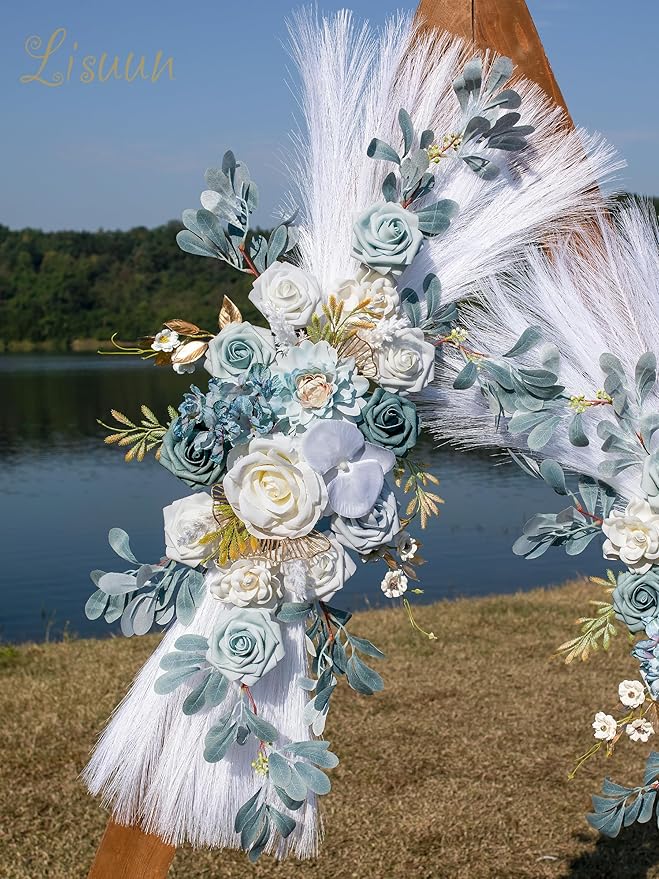 Wedding Arch Flowers, Artificial Flowers for Decoration, Large Flower Swag for Boho Styles Wedding Ceremony Floral Decor - Pack of 2