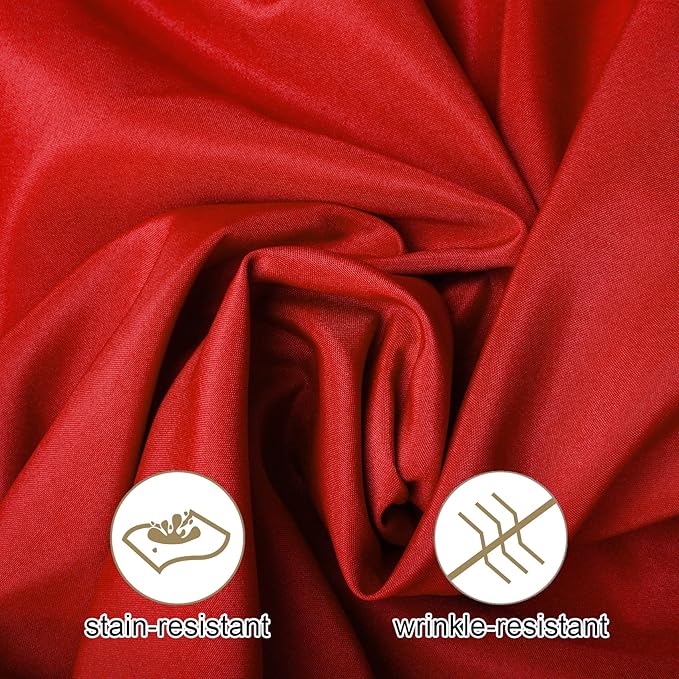 50pcs Polyester Cloth Napkins - 17 x 17 inch Red Dinner Washable Napkins with Hemmed Edges for Restaurant/Wedding/Hotel(50,Red)