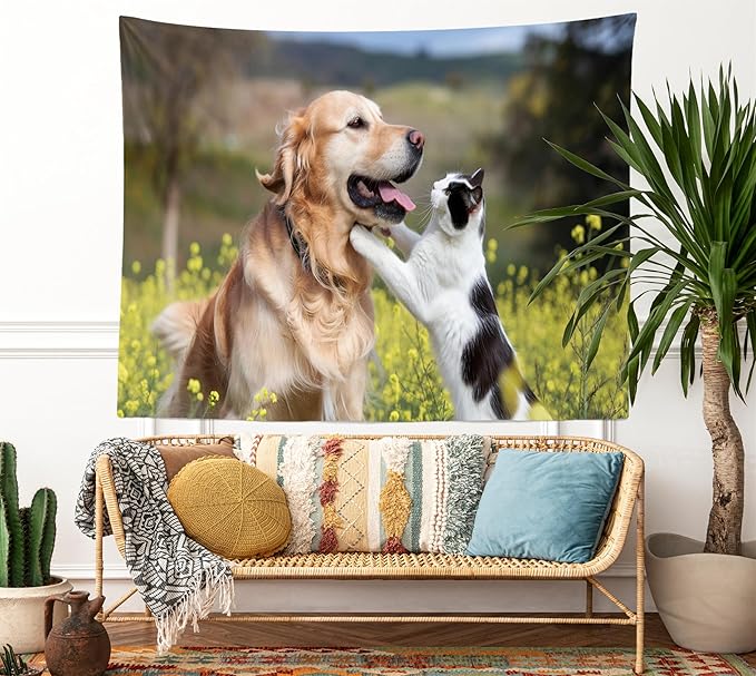 BELECO 7x7ft Fabric Custom Backdrop Picture Customized Backdrop with Image Logo Text Personalized Background Banner Home Office Tapestry Wall Hanging Party Decorations Photo Props
