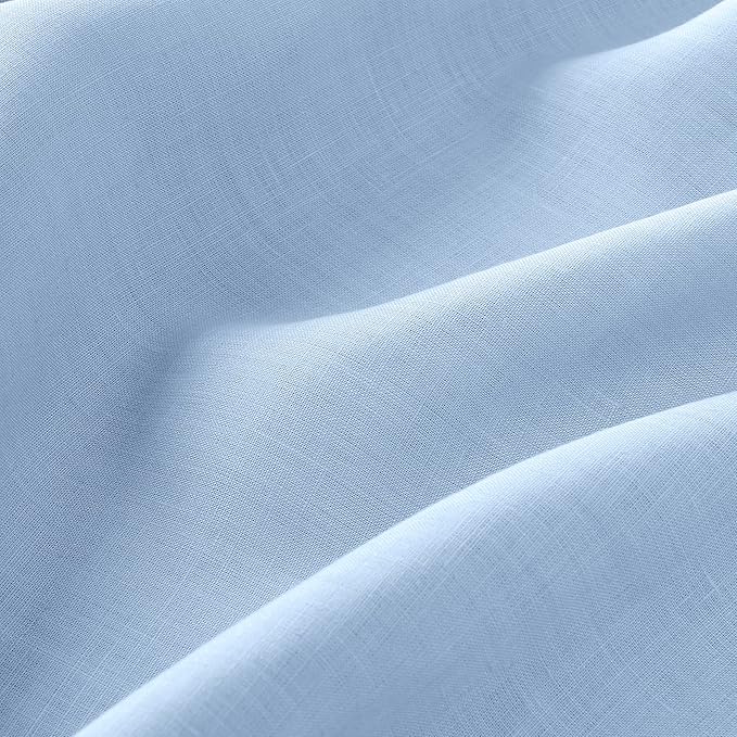 D'Moksha Homes Powder Blue Linen Tablecloth 60 x 108 Inch - 100% Pure Linen Blue Table Cloth for Rectangle Tables - Classic Hemstitch, Machine Washable Tablecloth for Spring, Easter