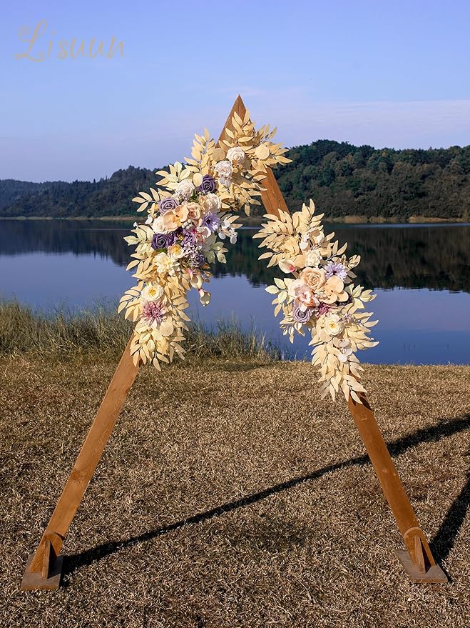 Wedding Arch Flowers, Artificial Flowers for Decoration, Large Flower Swag for Boho Styles Wedding Ceremony Floral Decor - Pack of 2