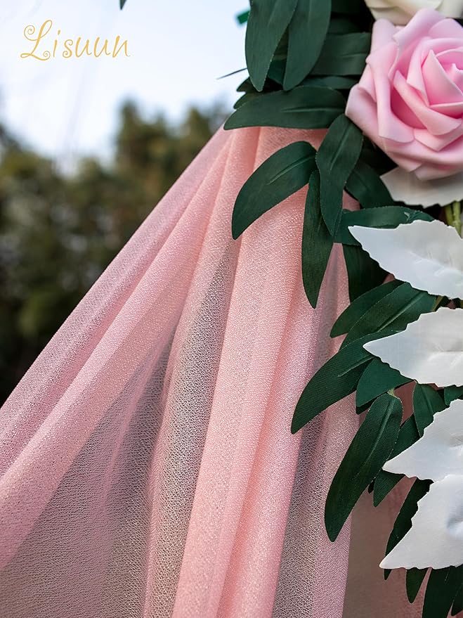 Wedding Arch Flowers, Artificial Flowers for Decoration, 2pcs Flower Swag and 1 pcs Semi-Sheer Chiffon Table Runner Swag for Beautiful Dream Wedding Ceremony Floral Decor - Pack of 3