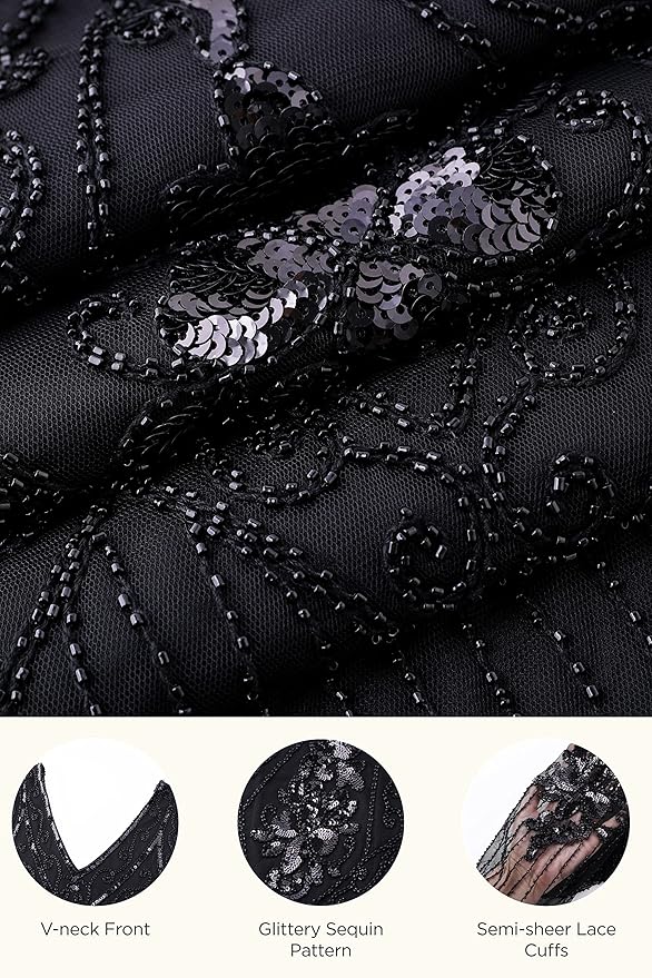 BABEYOND Great Gatsby Dresses for Women Plus Size Cocktail Dress 1920s Flapper Costume for Women