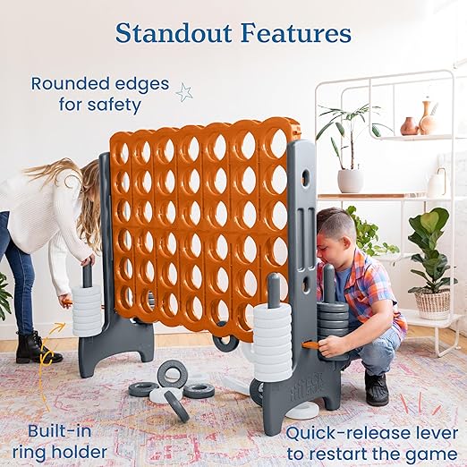 ECR4Kids Jumbo 4-To-Score, Giant Game, Orange/Grey