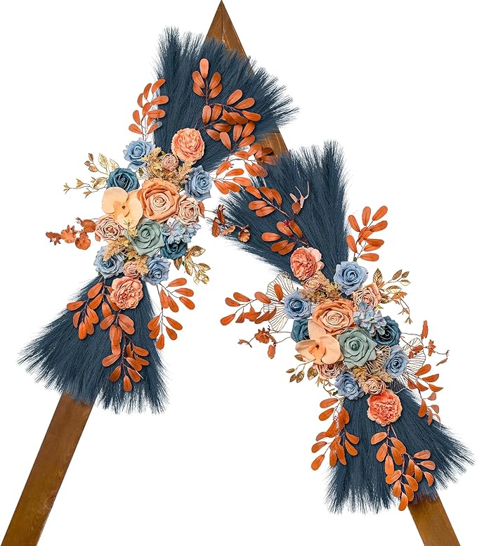 Wedding Arch Flowers, Artificial Flowers for Decoration, Large Flower Swag for Boho Styles Wedding Ceremony Floral Decor - Pack of 2
