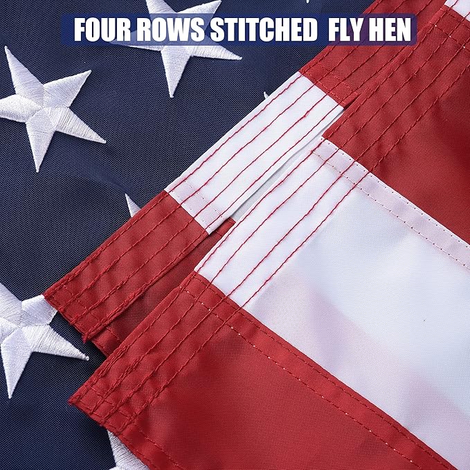 American Flag 10x15 Ft, US Deluxe Embroidered Heavy Duty Polyester Durable Outside Flags with Brass Grommets