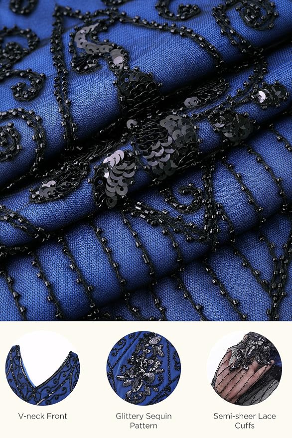 BABEYOND Great Gatsby Dresses for Women Plus Size Cocktail Dress 1920s Flapper Costume for Women