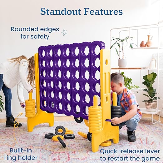 ECR4Kids Jumbo 4-To-Score, Giant Game, Purple/Gold