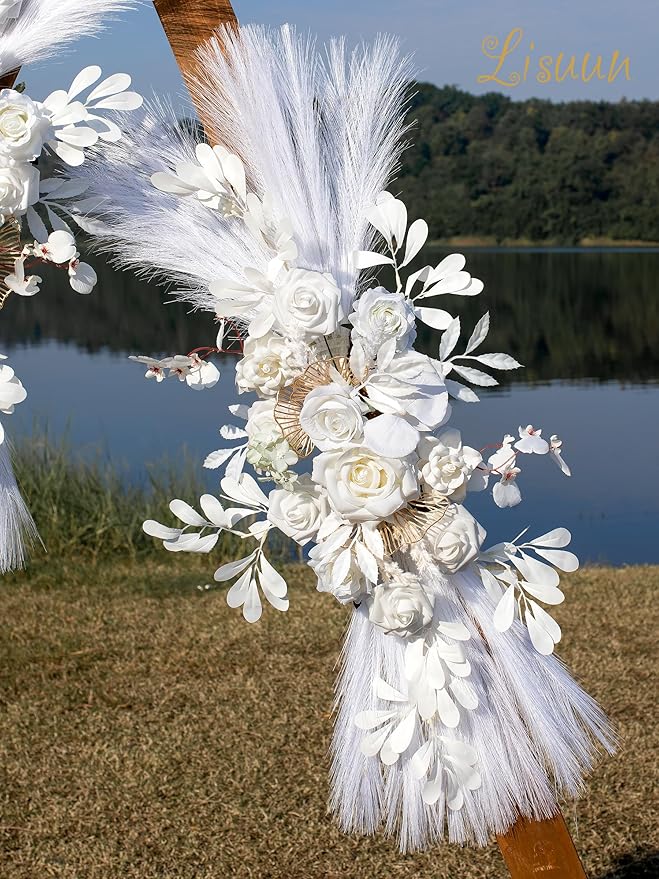 Wedding Arch Flowers, Artificial Flowers for Decoration, Large Flower Swag for Boho Styles Wedding Ceremony Floral Decor - Pack of 2