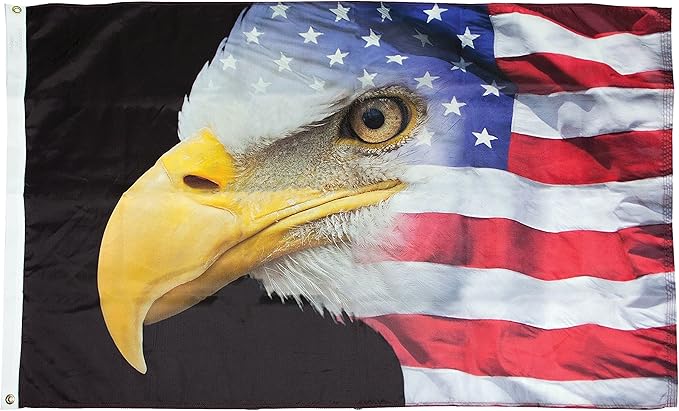 FlagSource U.S. Flag with Eagle Nylon Decorative Flag, Made in The USA, 3x5'