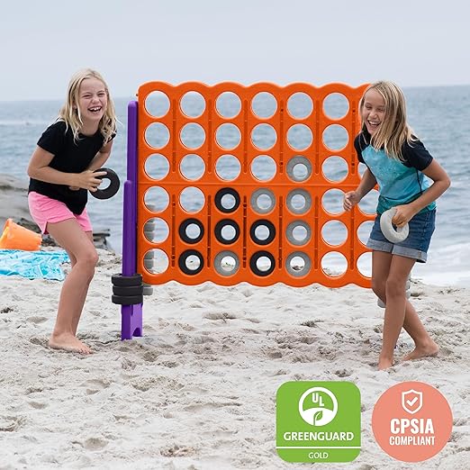 ECR4Kids Jumbo 4-To-Score, Giant Game, Orange, Purple