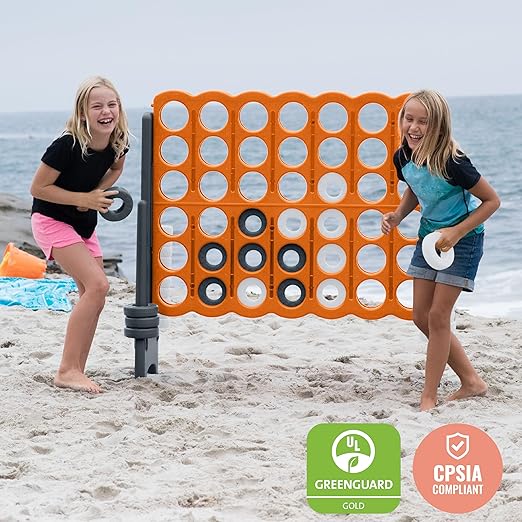 ECR4Kids Jumbo 4-To-Score, Giant Game, Orange/Grey