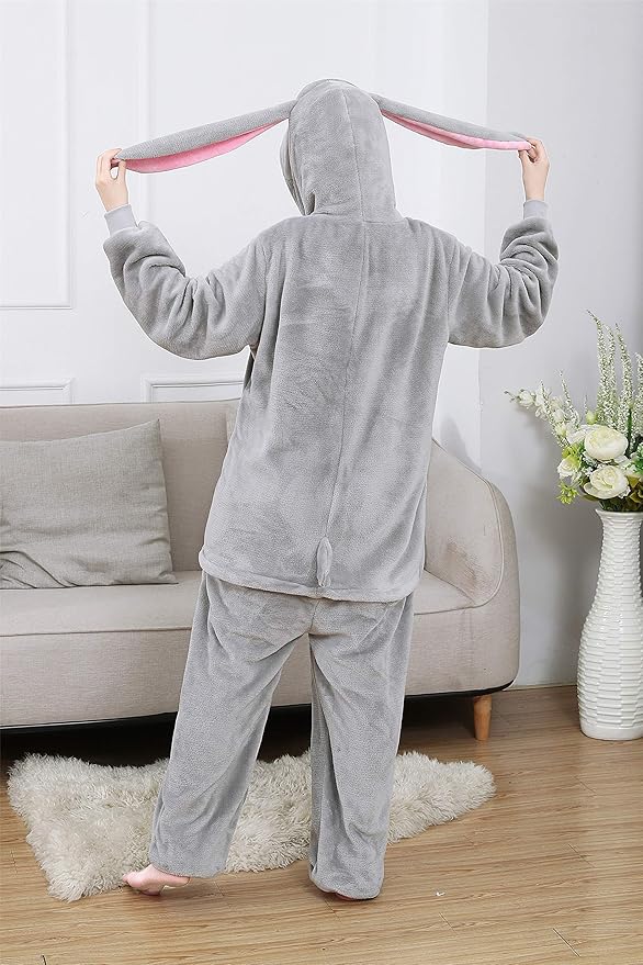 Adult Bunny Animal Cosplay Halloween Costume Pajamas
