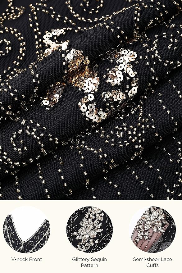 BABEYOND Great Gatsby Dresses for Women Plus Size Cocktail Dress 1920s Flapper Costume for Women