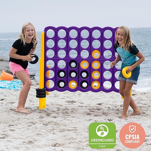 ECR4Kids Jumbo 4-To-Score, Giant Game, Purple/Gold
