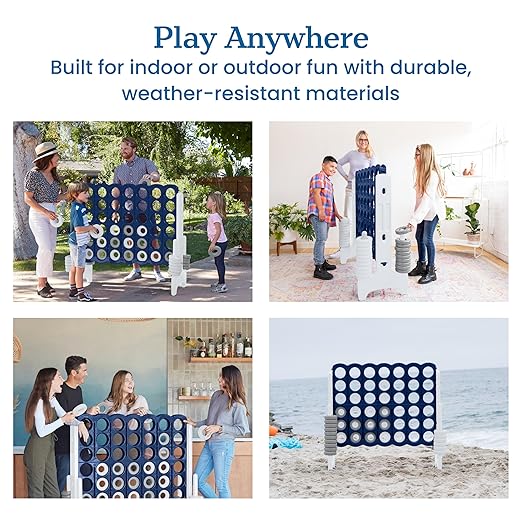 ECR4Kids Jumbo 4-To-Score, Giant Game, Navy/White