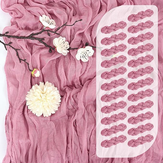 25 Pack Dusty Rose Cheesecloth Table Runner 17 x 108 Inch Fall Thanksgiving Boho Rustic Farmhouse Gauze Cheese Cloth Runner for Wedding Party Baby Shower Home Decor Holiday Decorations