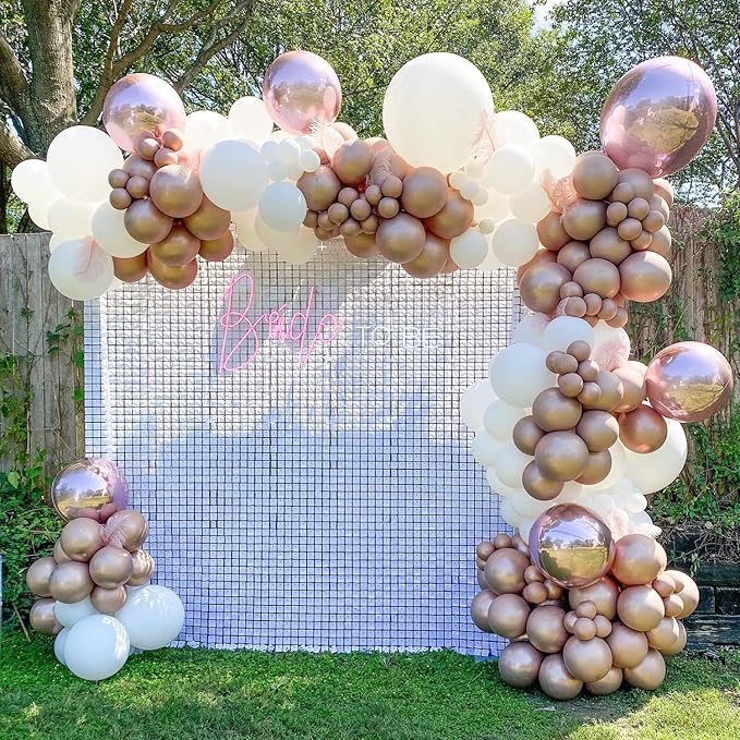 COKAOBE Matte White Sequin Wall Backdrop, 24PCS Square Sequin Shimmer Backdrop Panel, Photo Backdrops for Birthday, Anniversary, Wedding, Graduation & Bachelorette Party Decoration