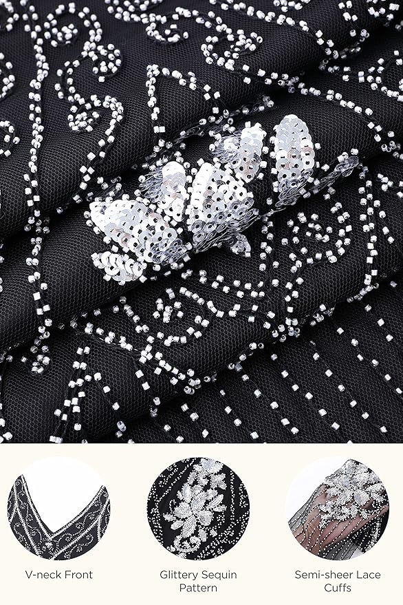 BABEYOND Great Gatsby Dresses for Women Plus Size Cocktail Dress 1920s Flapper Costume for Women