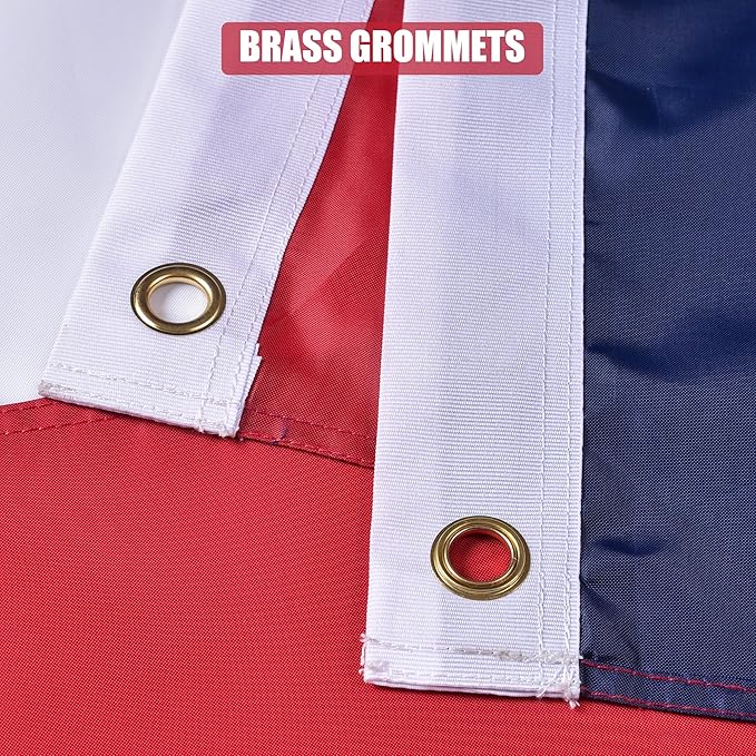 American Flag 4x6 Ft, US Deluxe Embroidered Heavy Duty Polyester Durable Outside Flags with Brass Grommets
