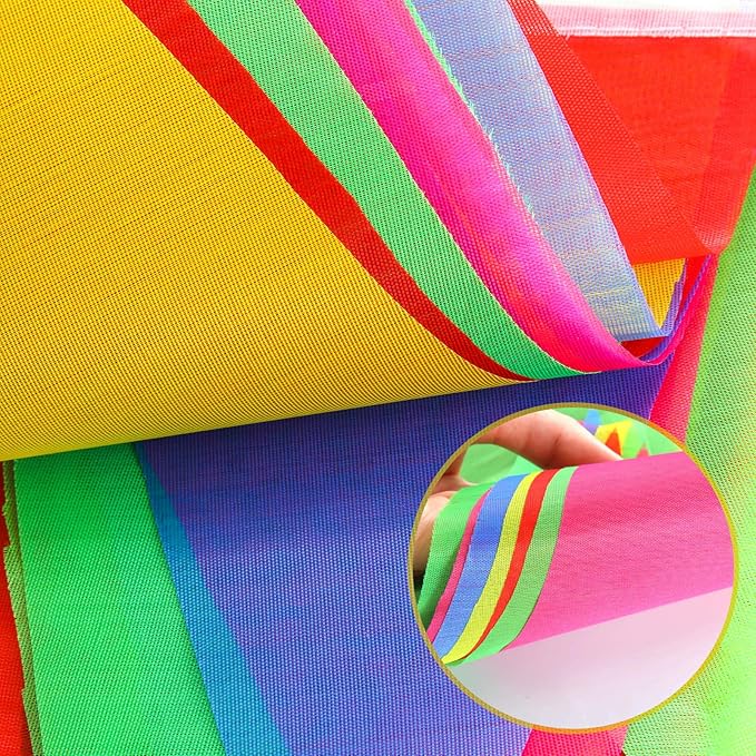 Boao 3280 ft Pennant Banner Flags Multicolor Bunting Triangle Flags Reusable Rainbow Nylon Cloth Flag Pennants for Grand Opening Outdoor Celebrations Shops Classroom Party Decoration