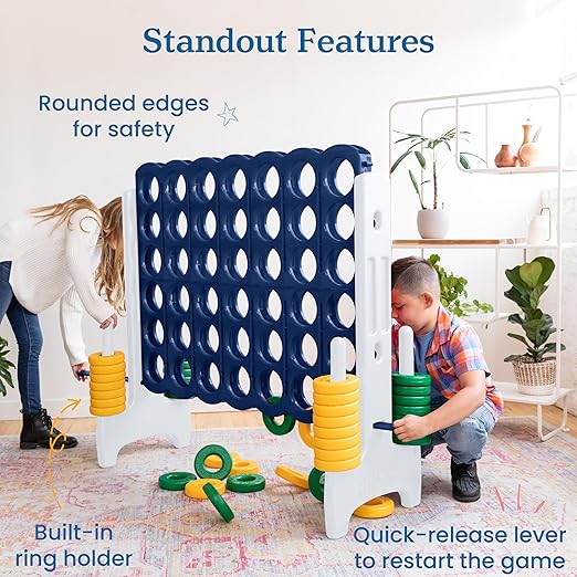 ECR4Kids Jumbo 4-To-Score, Giant Game, Blue/Gold
