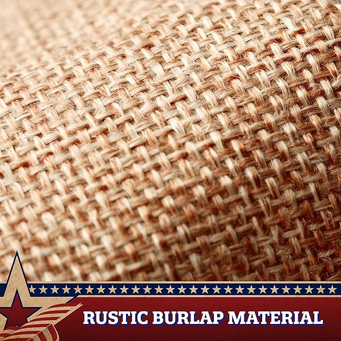G128-2 Pack: USA Tea Stained Pleated Fan Flag 1.5x3FT Burlap Embroidered Polyester Stars and Stripes