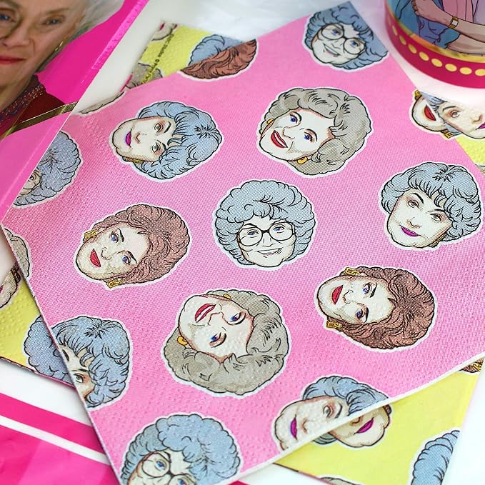 Golden Girls Party Supplies (Standard Pack for 8 Guests) Birthday Party Decorations with Happy Birthday Banner, 58 Piece Set - 40th birthday decorations, 50th birthday decorations for women