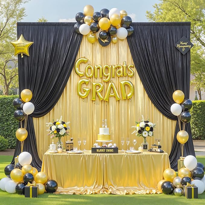 Besutolife 30×10 FT Gold Sequin Backdrop Curtains, Wrinkle-Free Heavy Party Backdrop Drapes No-shed Glitter Background for Wedding Birthday Graduation Bridal Baby Shower Christmas Photography Stage