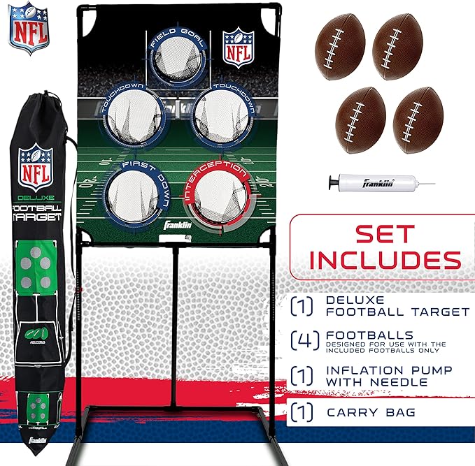 Franklin Sports Target Toss Games - Kids Football + Baseball Target Toss Games for Indoors + Outdoors - Fun Football + Baseball Throwing Games for Kids - Includes Targets + Mini Toy Balls