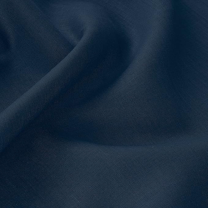 D'Moksha Homes Navy Blue Linen Tablecloth for Rectangle Tables 60 x 90 Inch - 100% Pure Linen Navy Table Cloth - Classic Hemstitch, Machine Washable Tablecloth for Easter