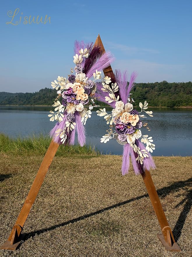 Wedding Arch Flowers, Artificial Flowers for Decoration, Large Flower Swag for Boho Styles Wedding Ceremony Floral Decor - Pack of 2