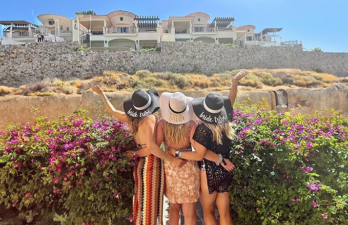 Funky Junque Bridal Hat for Bachelorette Party Wedding Honeymoon and Beach UPF 50