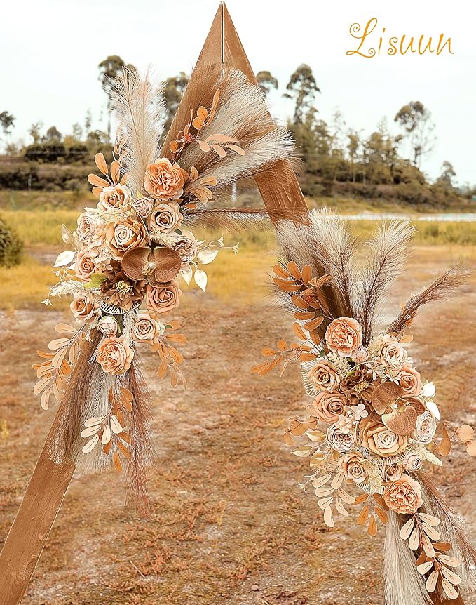 Wedding Arch Flowers, Artificial Flowers for Decoration, Large Flower Swag for Boho Styles Wedding Ceremony Floral Decor - Pack of 2