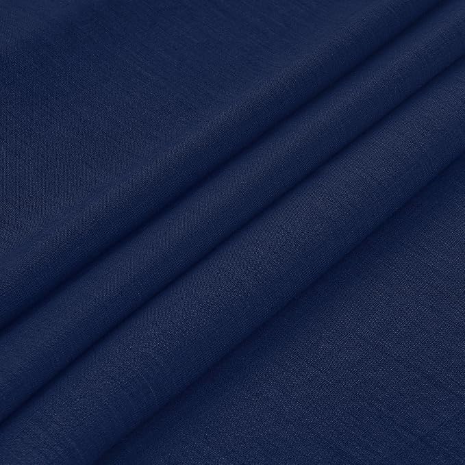 D'Moksha Homes Linen Tablecloth 60 x 120 Inch - 100% Pure Linen Navy Blue Table Cloth for Rectangle Tables - Machine Washable Cloth Tablecloth for Easter