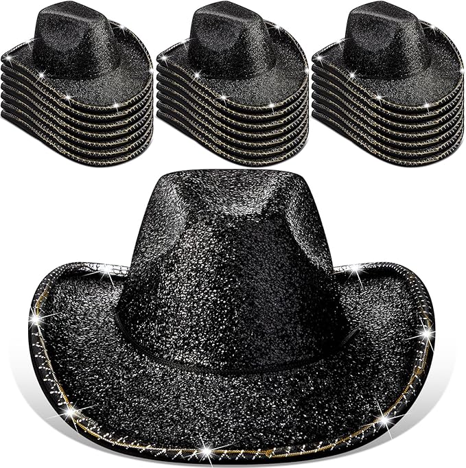20 Pack Lights Cowboy Cowgirl Hat LED Flashing Light Up Hat for Western Bachelorette Party Wedding Bridal