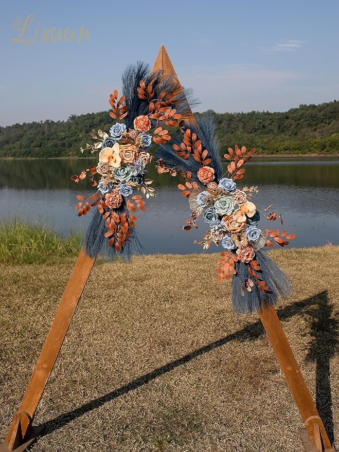Wedding Arch Flowers, Artificial Flowers for Decoration, Large Flower Swag for Boho Styles Wedding Ceremony Floral Decor - Pack of 2