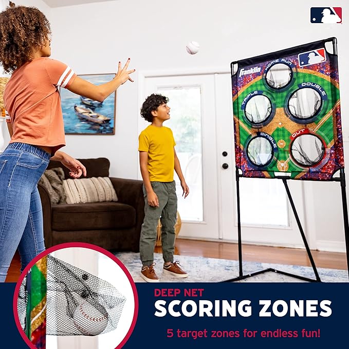 Franklin Sports Target Toss Games - Kids Football + Baseball Target Toss Games for Indoors + Outdoors - Fun Football + Baseball Throwing Games for Kids - Includes Targets + Mini Toy Balls