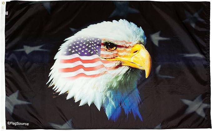 FlagSource Patriotic Eagle Nylon Decorative Flag, Made in The USA, 3x5'
