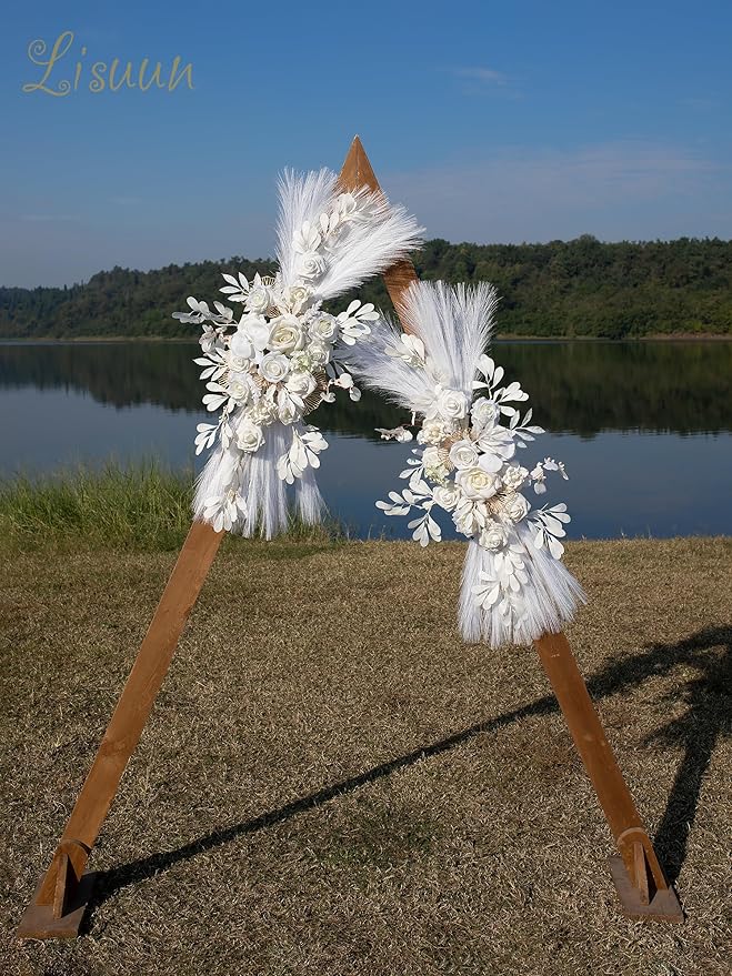 Wedding Arch Flowers, Artificial Flowers for Decoration, Large Flower Swag for Boho Styles Wedding Ceremony Floral Decor - Pack of 2