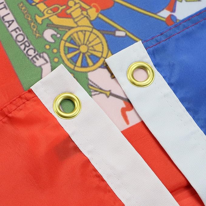 AZ FLAG Set of 10 Haiti Flags – 90 x 60 cm – 100% Polyester Haitian Flag with Integrated Metal Eyelets